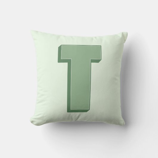 Elegant Letter T Monogram Personalized Initial クッション (正面)