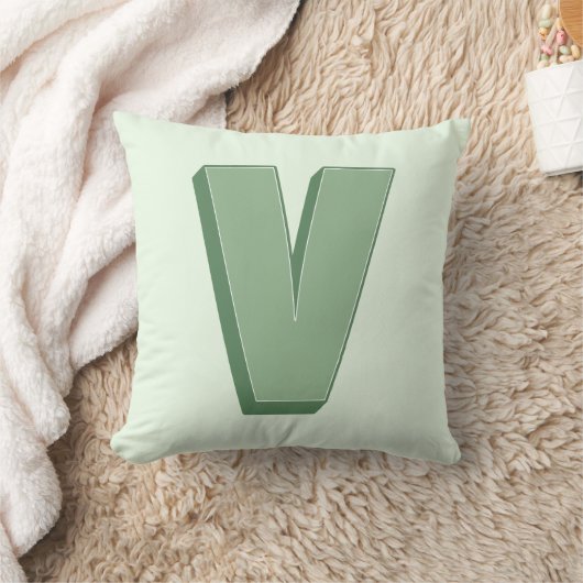 Elegant Letter V Monogram Personalized Initial クッション (ブランケット)