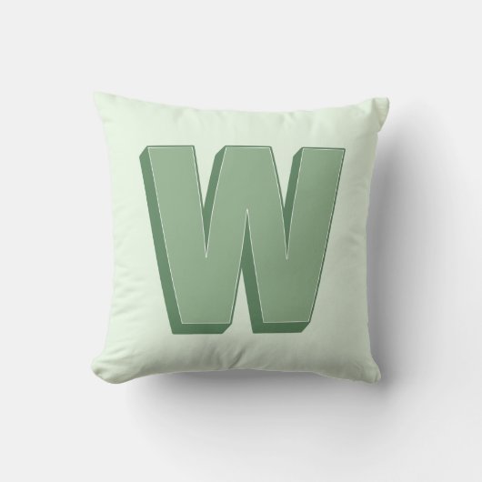 Elegant Letter W Monogram Personalized Initial クッション (正面)