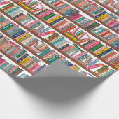 Elegant Library Bookshelf Pattern ラッピングペーパー (角)