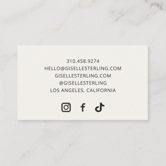 Elegant Life Coach Neutral Beige Watercolor  名刺 (裏面)