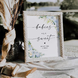 Elegant Light Blue Babies Are Sweet Sign 台座サイン