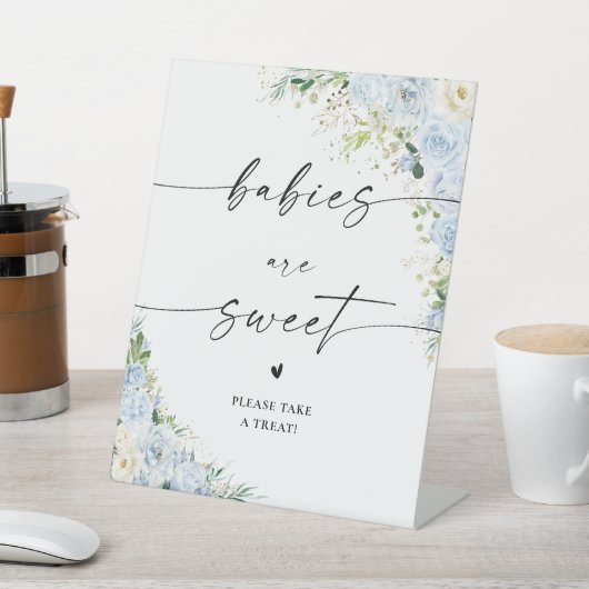 Elegant Light Blue Babies Are Sweet Sign 台座サイン (インサイチュ)