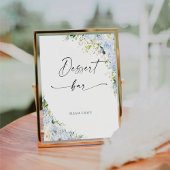 Elegant Light Blue Baby Shower Dessert Bar Sign 台座サイン