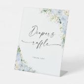 Elegant Light Blue Baby Shower Diapers Raffle Sign 台座サイン (正面)