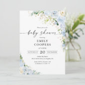 Elegant Light Blue Baby Shower Invitation 招待状 (スタンド正面)