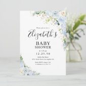 Elegant Light Blue Baby Shower Invitation 招待状 (スタンド正面)