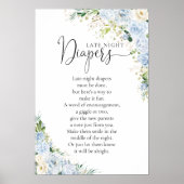 Elegant Light Blue Baby Shower Poster ポスター (正面)
