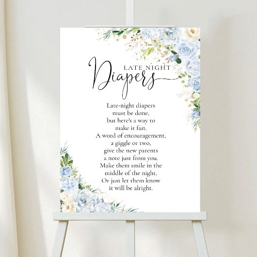 Elegant Light Blue Baby Shower Poster ポスター