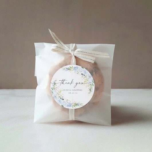 Elegant Light Blue Baby Shower Sticker ラウンドシール
