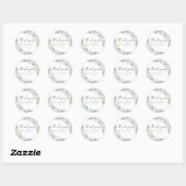 Elegant Light Blue Baby Shower Sticker ラウンドシール (シート)