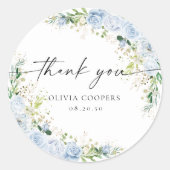 Elegant Light Blue Baby Shower Sticker ラウンドシール (正面)