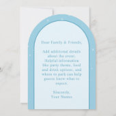 Elegant Light Blue Butterfly Quinceañera - Custom  招待状 (裏面)