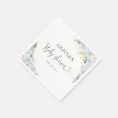 Elegant Light Blue Detail Baby Shower Paper  スタンダードカクテルナプキン (角)