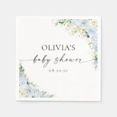 Elegant Light Blue Detail Baby Shower Paper Napki スタンダードカクテルナプキン (正面)