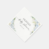 Elegant Light Blue Detail Baby Shower Paper Napki スタンダードカクテルナプキン (角)