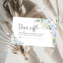 Elegant Light Blue Diaper Raffle  Enclosur エンクロージャーカード