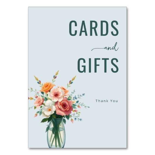 Elegant Light Blue Floral Bouquet テーブルナンバー (正面)