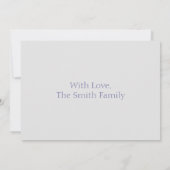 Elegant Light Blue Floral Vines Thank You Card 招待状 (裏面)