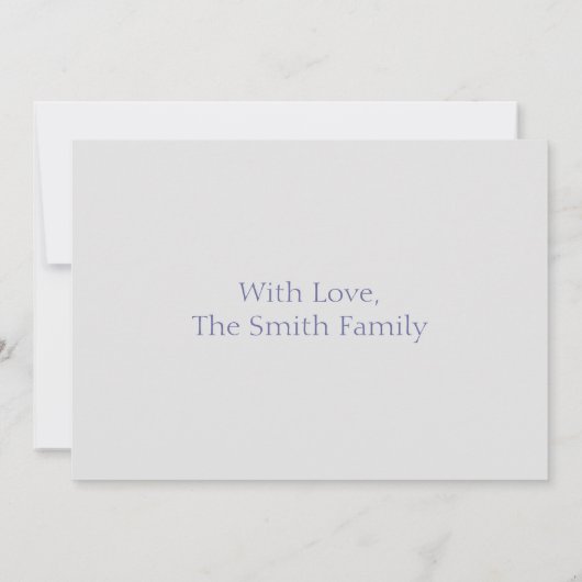 Elegant Light Blue Floral Vines Thank You Card 招待状 (裏面)