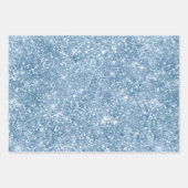 Elegant Light Blue Glitter Glam Patterns ラッピングペーパーシート (正面2)