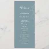 Elegant light blue leaf double side program card  プログラム (正面)