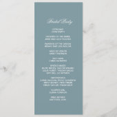 Elegant light blue leaf double side program card  プログラム (裏面)