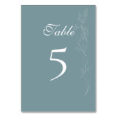 Elegant light blue leaf Table Number Card テーブルナンバー (裏面)