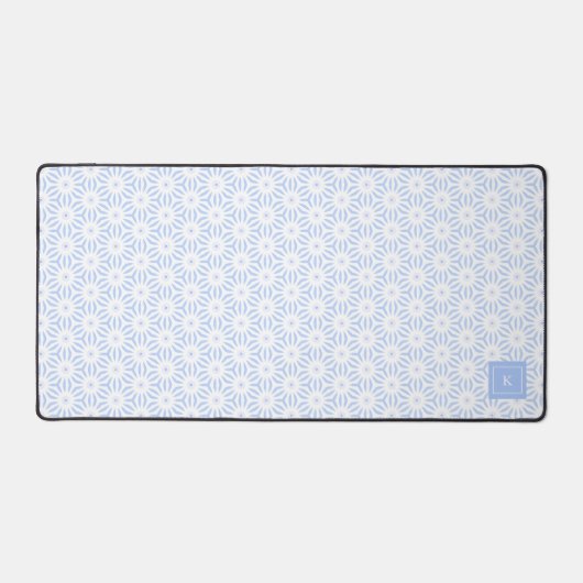 Elegant Light Blue Modern Geometric  デスクマット (正面)