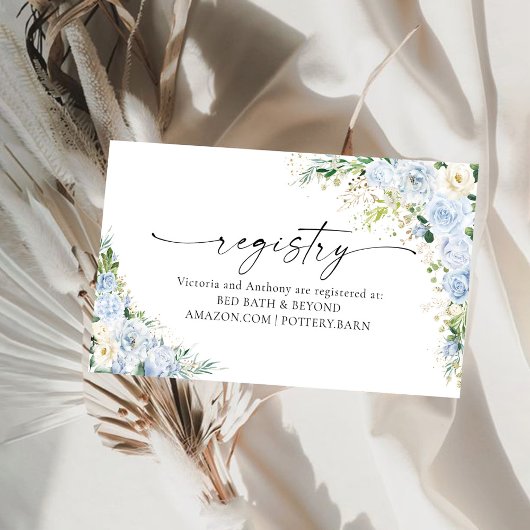 Elegant Light Blue Registry Enclosure Card エンクロージャーカード