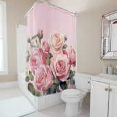 Elegant Light Blush Pink Roses Shower Curtain シャワーカーテン (インサイチュ)