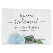 Elegant Light Dusty Blue Rose Bridesmaid Wedding ラージペーパーバッグ (裏面)