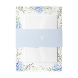 Elegant Light Dusty Blue Wedding Monogram 招待状ベリーバンド