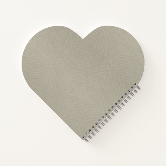 Elegant Light Gray Textured Heart Shaped Notebook ノートブック (裏面)