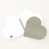 Elegant Light Gray Textured Heart Shaped Notebook ノートブック (内部)