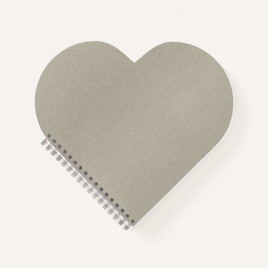 Elegant Light Gray Textured Heart Shaped Notebook ノートブック (正面)