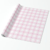 Elegant Light Pink Gingham 50th Birthday Wrapping ラッピングペーパー (アンロールド)