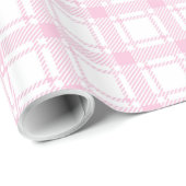 Elegant Light Pink Gingham 50th Birthday Wrapping ラッピングペーパー (ロールコーナー)