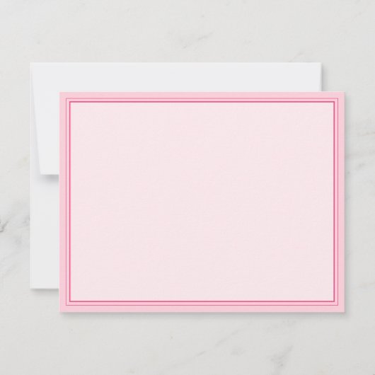 Elegant Light Pink Two Border Name Personalized ノートカード (裏面)