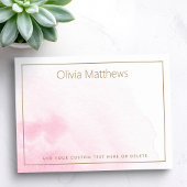 Elegant light pink watercolor name text ポストイット
