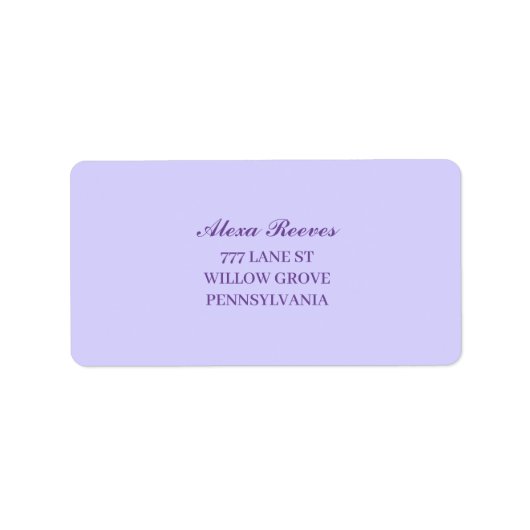 Elegant Light Purple Lilac Flowers Wedding ラベル (正面)