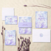 Elegant Light Purple Lilac Flowers Wedding 出欠カード