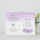 Elegant Light Purple Silver Quinceanera Program (スタンド正面)
