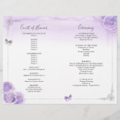 Elegant Light Purple Silver Quinceanera Program (裏面)
