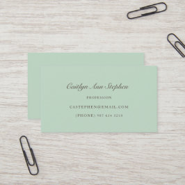 Elegant Light Teal Business Card 名刺