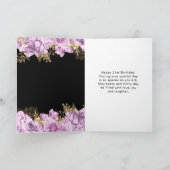 Elegant Lilac and Gold Flowers Birthday Party カード (内部)