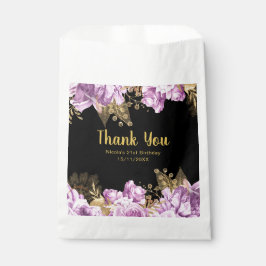 Elegant Lilac and Gold Flowers Birthday Party フェイバーバッグ