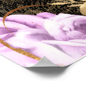 Elegant Lilac and Gold Flowers Birthday Party ポスター (角)