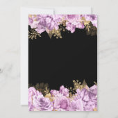 Elegant Lilac and Gold Flowers Sweet Sixteen サンキューカード (裏面)