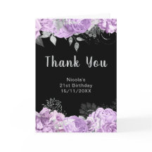Elegant Lilac and Silver Flowers Birthday Party